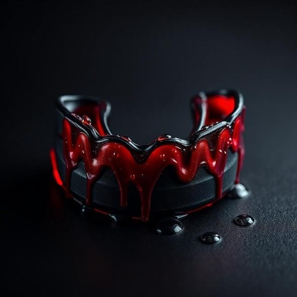 High-quality custom mouthguards in California for athletes showcased in a close-up on a dark surface.