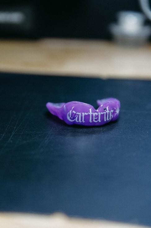 A quirky custom sports mouthguard in Sanger manufactured by The Grit Lab