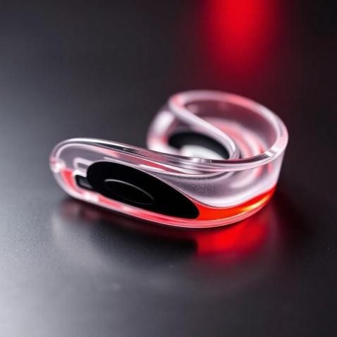 Custom mouthguards in California with durable red and transparent finish designed for enhanced dental protection during athletic activities.