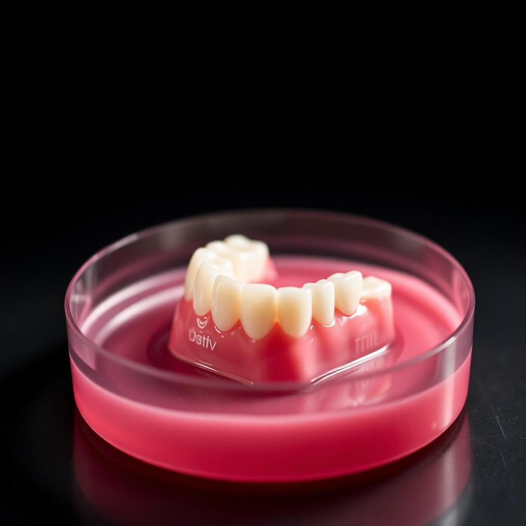 Dental impression tray with teeth mold