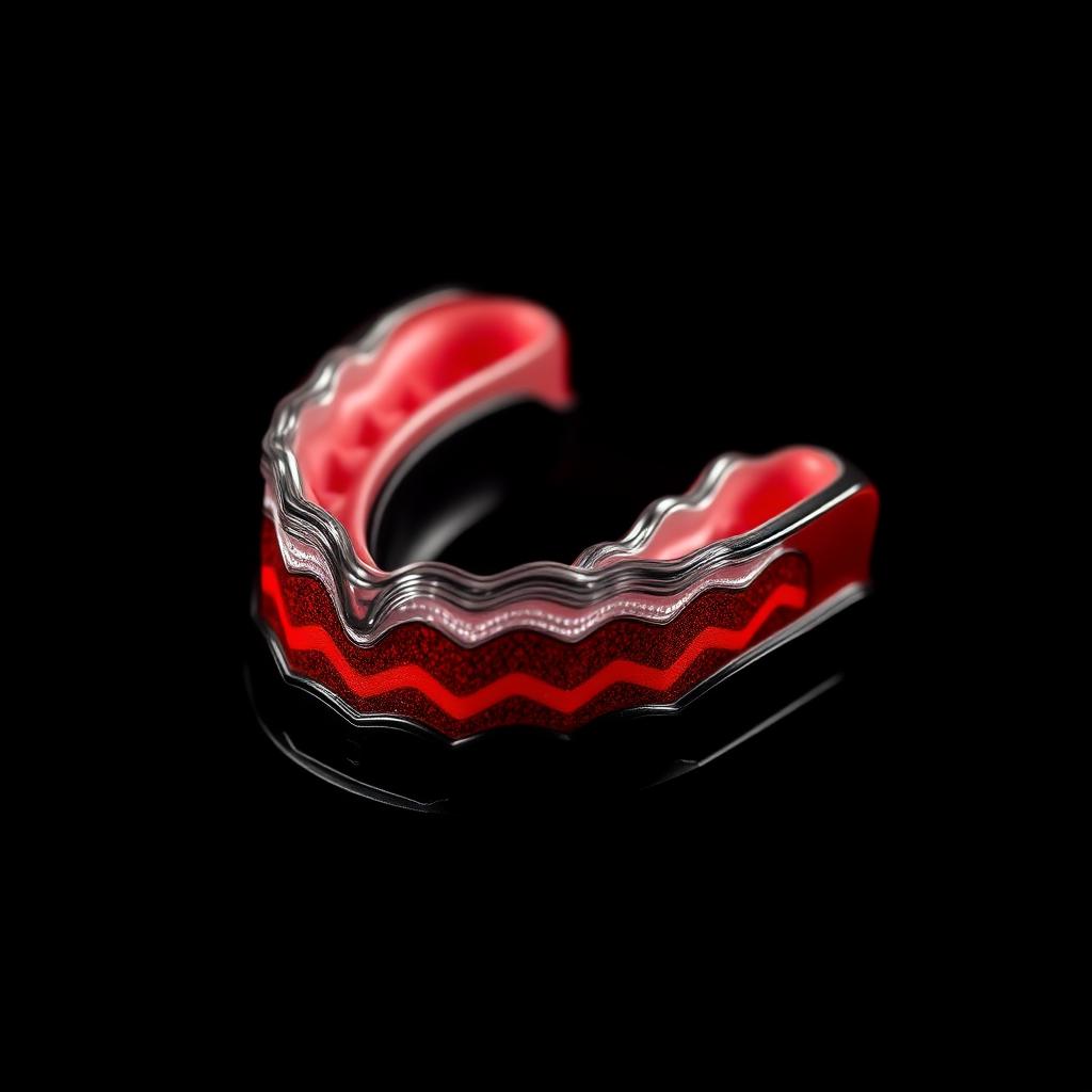 Cross-section of multi-layer The Grit Lab mouthguard