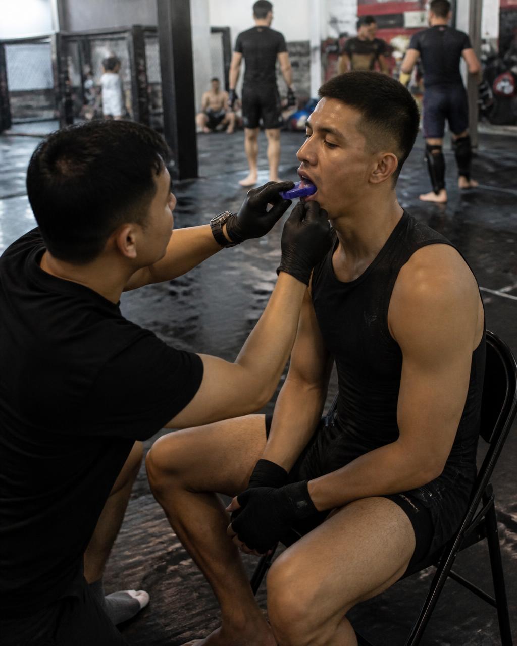 On-site mouthguard fitting at a Central Valley gym